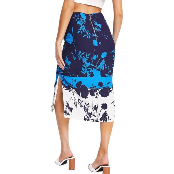 Ted Baker Selaah Bluebell Side Slit Midi Skirt Floral Vacation Date 2 US 0 TB - Picture 4 of 13